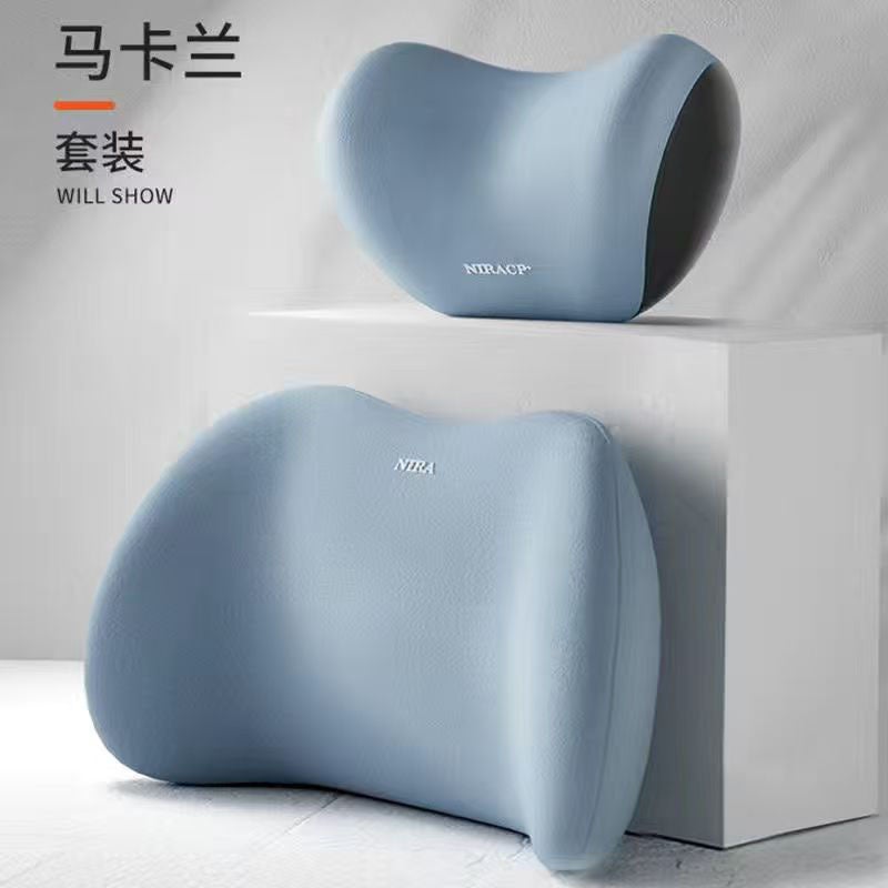 Car Headrest Neck Pillow Lumbar Pillow Car Pillow Car Neck Pillow Memory Seat Backrest Waist Suit Cushion - Image 1